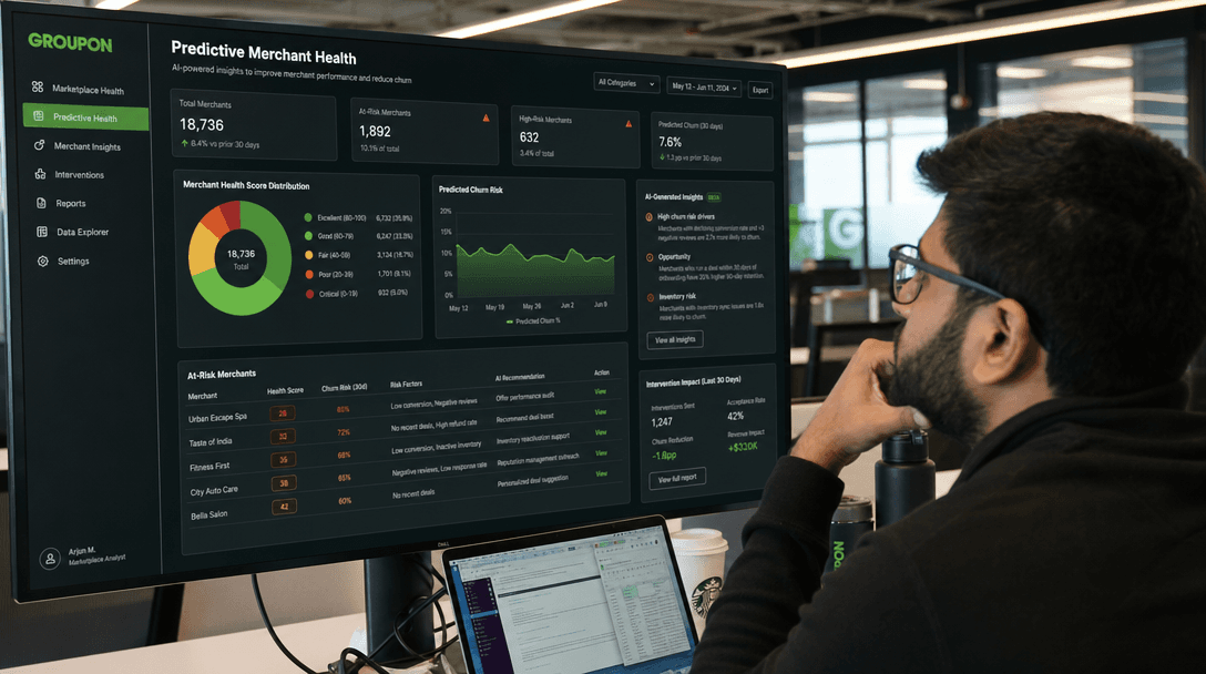 Merchant health monitoring dashboard
