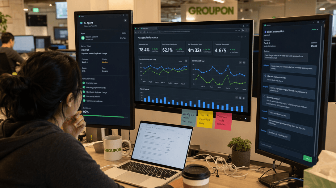 Researcher reviewing AI-driven resolution dashboard